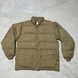Vintage Browning Jacket Men's SZ M Beige Goose Down Puffer Hunting Outdoors USA
